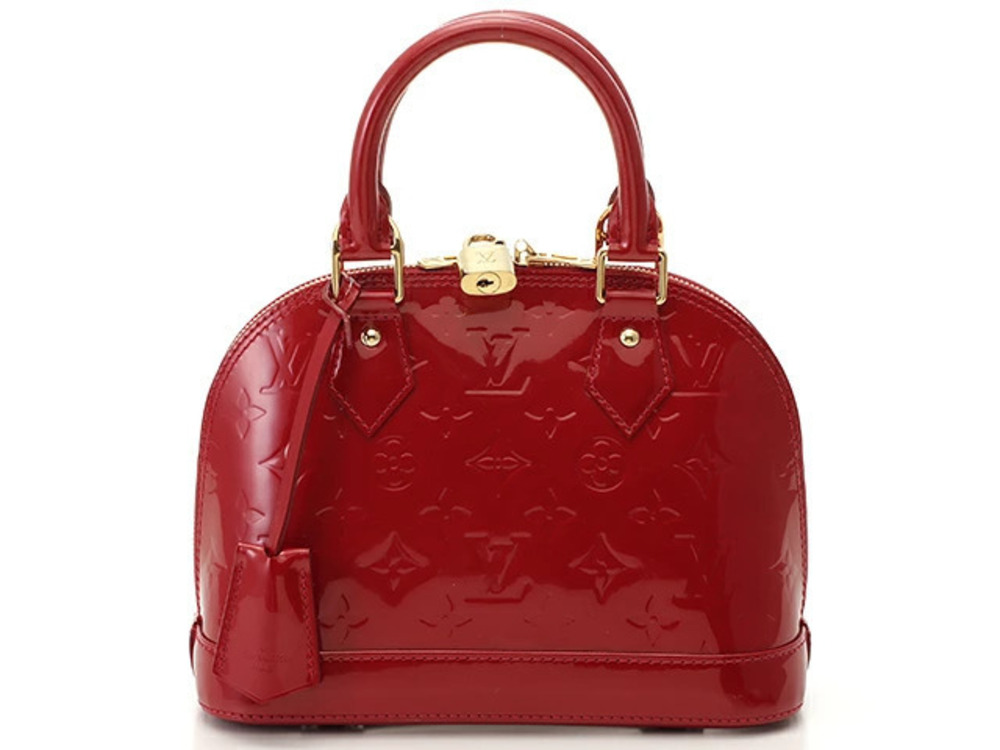LOUIS VUITTON Alma bag Vernis Cerise Red